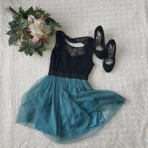 Formal teal color dress